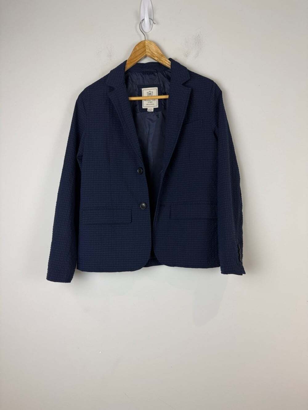 Massimo Dutti Kids Dark Blue Textured Blazer